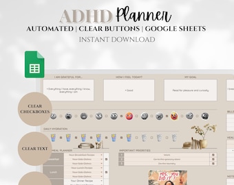 2026 ADHD Adult Daily Weekly Digital Planner ADHD Goal Setting Organizer Workbook Worksheets Work Planner Time Management Journal Resources
