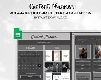 Social Media Content Planner: 2026 Calendar, Integrated Feed (Google Sheets)