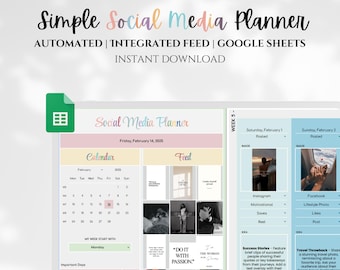 Social Media Content Calendar Planner Digital Business Spreadsheet Template 2026 Content Creation Calendar Instagram Marketing Google Sheets