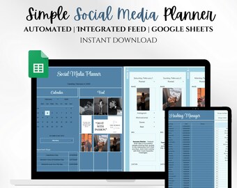 Simple Social Media Content Planner Digital Business Spreadsheet Template 2026 Content Creation Calendar Instagram Marketing Google Sheets