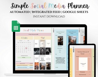 Simple Social Media Content Planner Digital Business Spreadsheet Template 2026 Content Creation Calendar Instagram Marketing Google Sheets