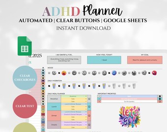 2026 ADHD Digital Planner: Adult Daily & Weekly Organizer (Google Sheets)