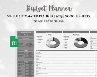 Budget Planner: Automated Google Sheets (Digital Download)