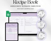 2026 Digital Family Recipe Book Planner, Digital Cookbook Journal & Hyperlinked Recipe Binder for Google Sheets