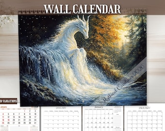 Mythical Creatures 2026 Wall Calendar with Grid Variations: Fantasy Art Monthly Planner