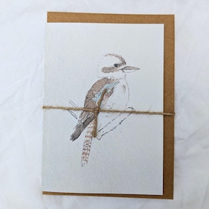 Cartão de kookaburra em aquarela