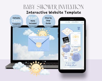 Here Comes the Son - Baby Shower Website Invitation Template with RSVP