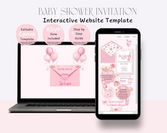 Ready to Pop Baby Shower Website Invitationtemplate with RSVP Editable Canva Invite