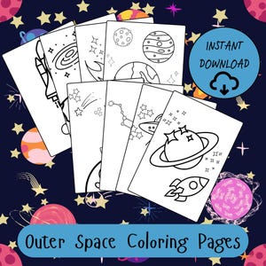 Space Kleurplaten: 10 afdrukbare vellen in de ruimte (pdf-download)