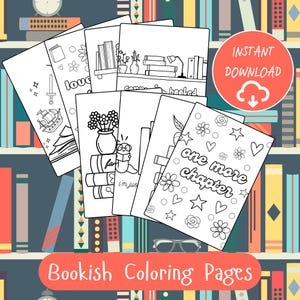 Pacote de folhas para colorir para amantes de livros: 10 páginas para imprimir (download em PDF)