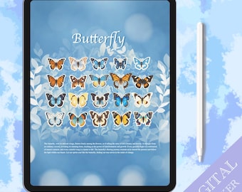 Butterfly Digital Stickers, Planner Journal Embellishments (PNG) (Digital Download)