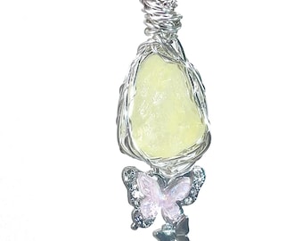 Natural cyrstal Citrine Wire-Wrapped Pendant – Attract Wealth & Success, Boost Confidence, Enhance Personal Power,handmade