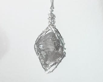 Raw Smoky Quartz Wire Wrapped Pendant: Natural Healing Crystal