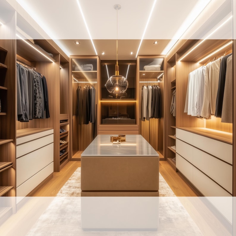 Walk-in Closet Interior Design & Realistic 3D Rendering | Wardrobe ...