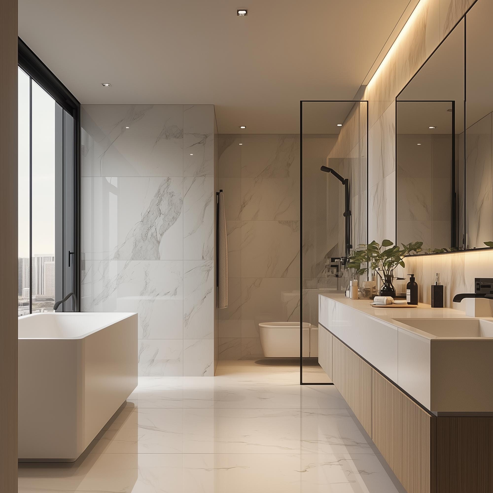Master Bathroom Interior Design With the Modern Minimalist Theme ...