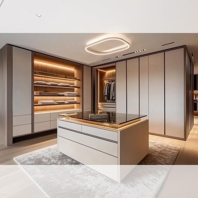 Walk-in Closet Interior Design & Realistic 3D Rendering | Wardrobe ...