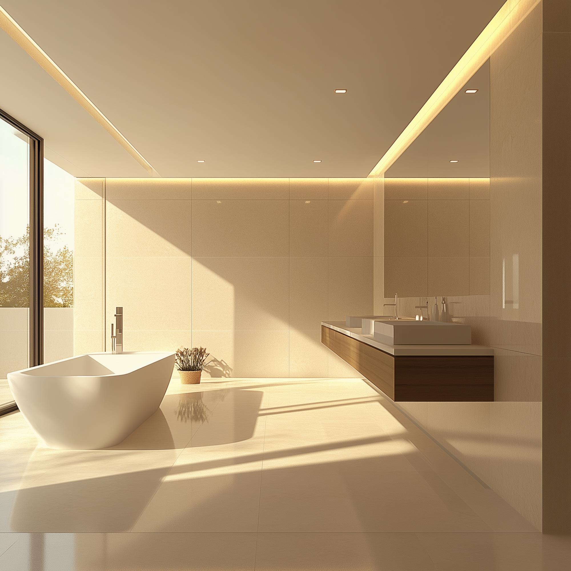 Custom Master Bathroom Design – Modern Minimalist Style | 3D Interior ...