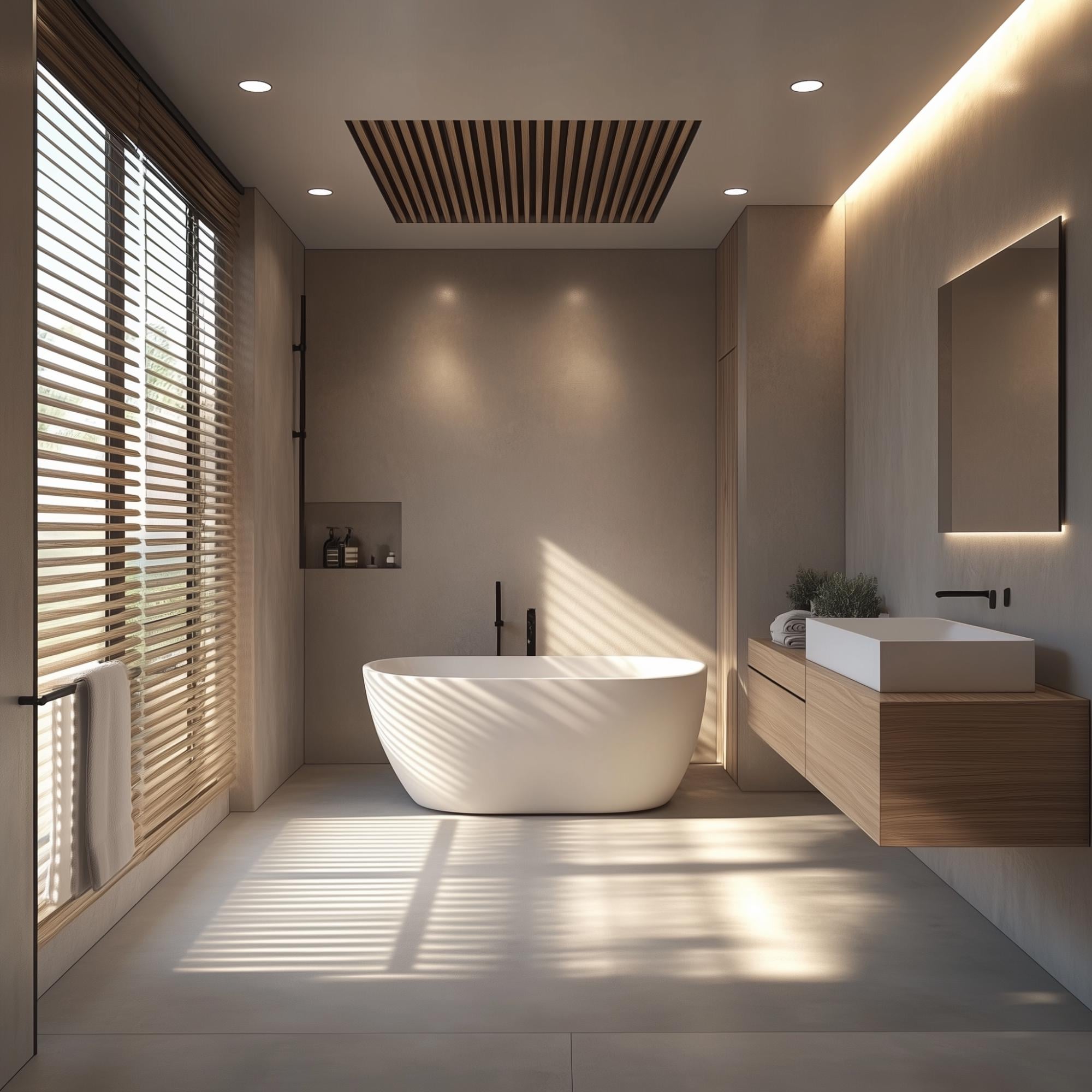 Custom Master Bathroom Design – Modern Minimalist Style | 3D Interior ...
