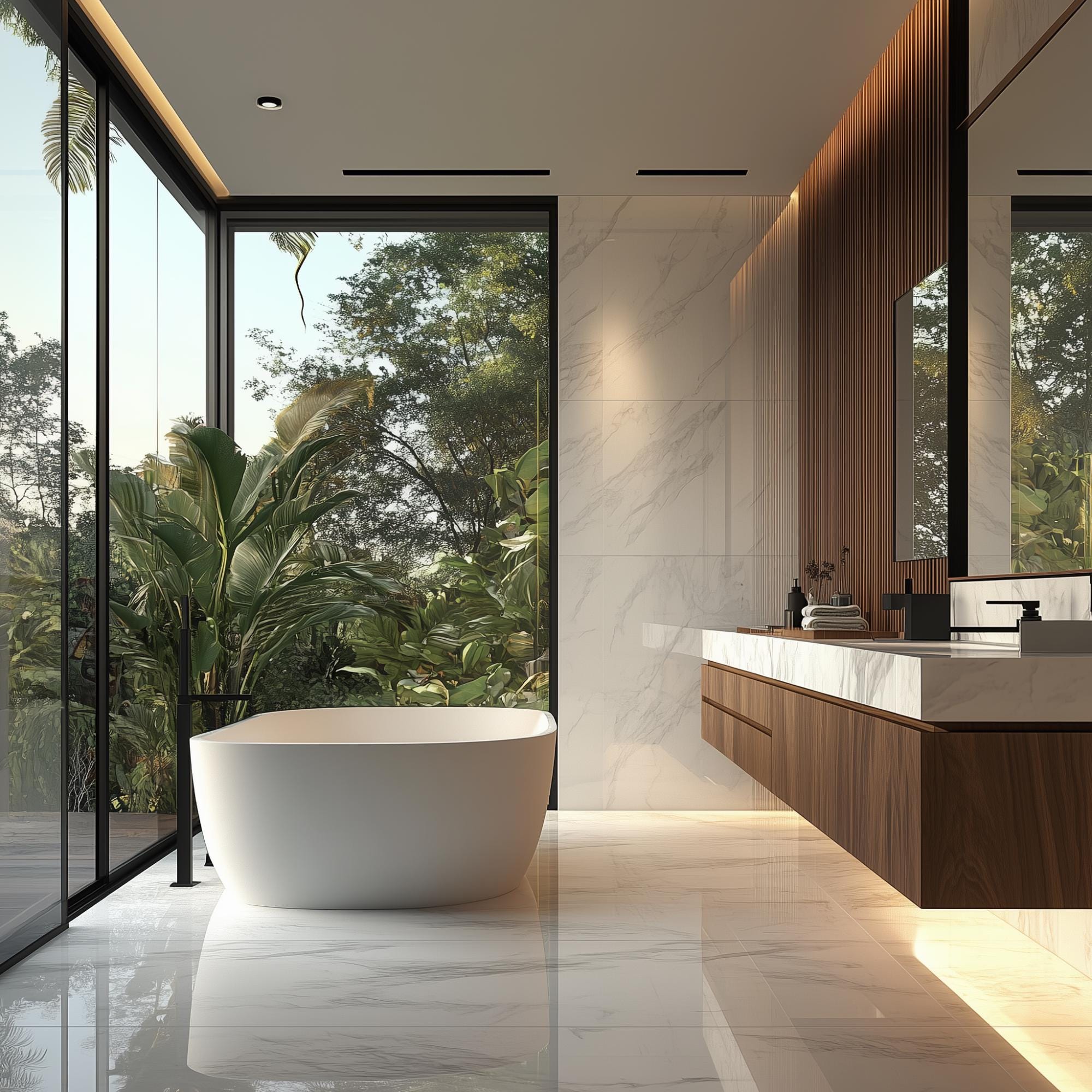 Master Bathroom Interior Design With the Modern Minimalist Theme ...