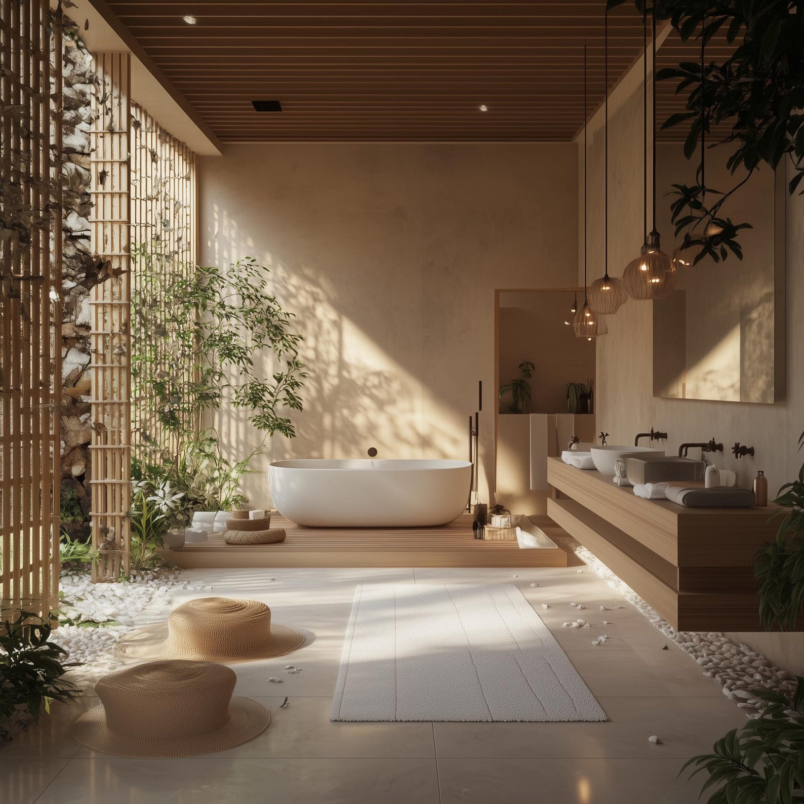 Custom Master Bathroom Design – Modern Minimalist Style | 3D Interior ...