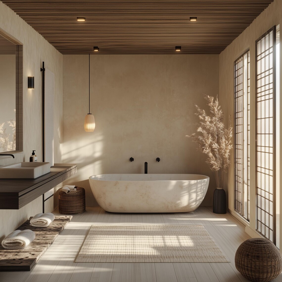 Custom Master Bathroom Design – Modern Minimalist Style | 3D Interior ...