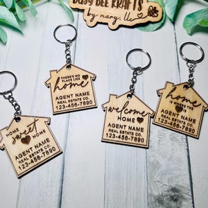 Realtor Keychain, Welcome Home Gift, Closing Gift Real Estate Keychains, Realtor Gifts for Customers in Bulk, Personalized keychains