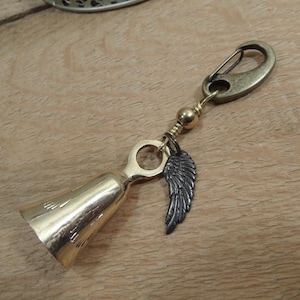 Guardian Biker Bell, wing charm, bell for motorcycles, Brass Bell, Biker gift, stocking stuffer, biker bell, gift for biker, motorcycle bell