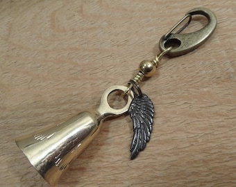 Guardian Biker Bell, wing charm, bell for motorcycles, Brass Bell, Biker gift, stocking stuffer, biker bell, gift for biker, motorcycle bell