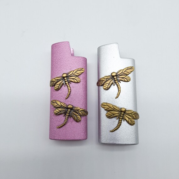Lighter case, dragonfly lighter case, Mini Bic disposable lighter case, gift for girlfriend, Sister gift, dragonfly lover gift
