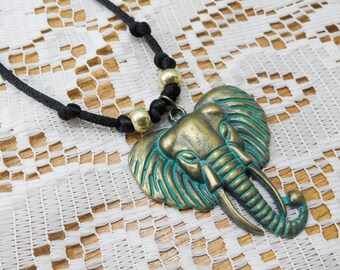 Elephant necklace, Women's necklace, Elephant lover, Gifts for Mom, Brass elephant, Elephant accessories, Elephant jewelry