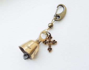 小物 narrow P'S GUARDIAN BELL BRASS Guardian Bell, Cross Charm, Bell for Motorcycles, Brass Bell