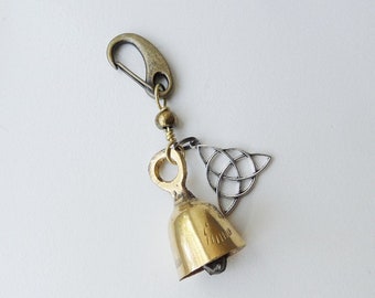 Guardian Biker Bell, trinity charm, bell for motorcycles, Brass Bell, Biker gift, stocking stuffer, gift for biker, motorcycle bell