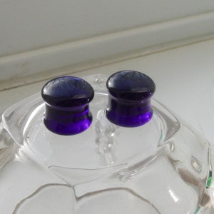 Glass gauges 7/16 inch transparent cobalt blue glass plug