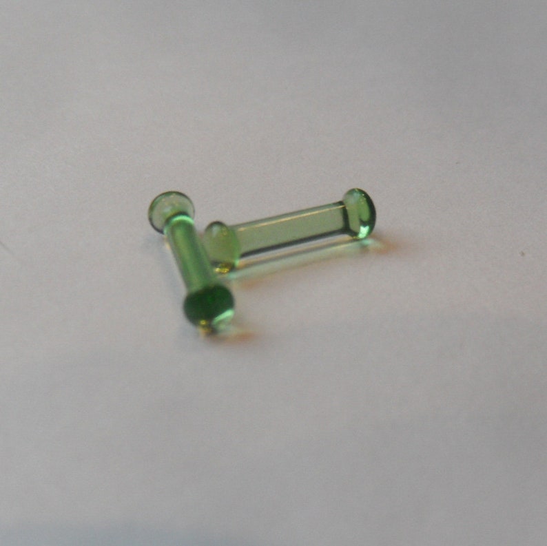 Glass Plugs 12g transparent green glass plug 12 gauge
