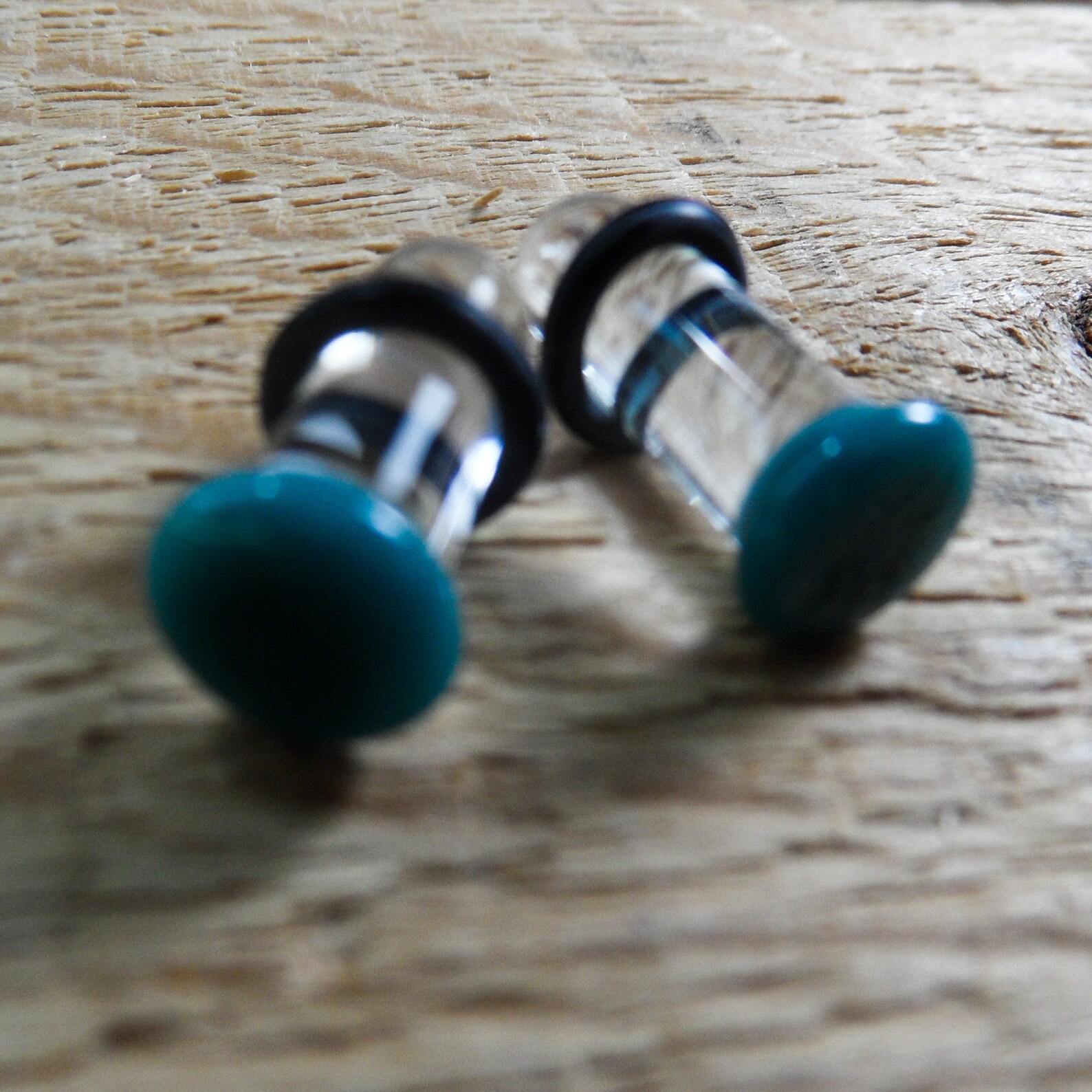 Glass gauges 4g turquoise and clear plugs size 4 gauge Etsy