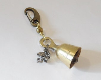 Guardian Biker Bell, dragon charm, bell for motorcycles, Brass Bell, Biker gift, stocking stuffer, dragon lovers gift, motorcycle bell
