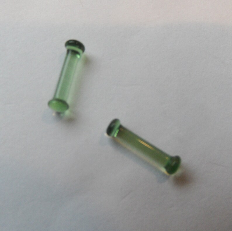 Glass Plugs 12g transparent green glass plug 12 gauge