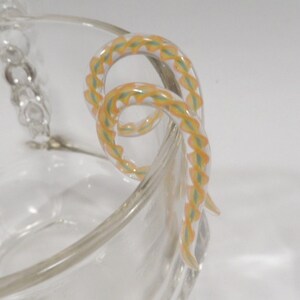 Glass Spiral 4g orange yellow and green glass spiral size 4 gauge
