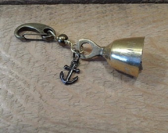 Guardian Bell, anchor charm, bell for motorcycles, Brass Bell, Biker gift, stocking stuffer, biker bell, gift for biker, motorcycle bell