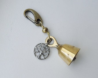 Guardian biker Bell, Tree of life charm, bell for motorcycles, Brass Bell, Biker gift, stocking stuffer, biker bell, gift for biker
