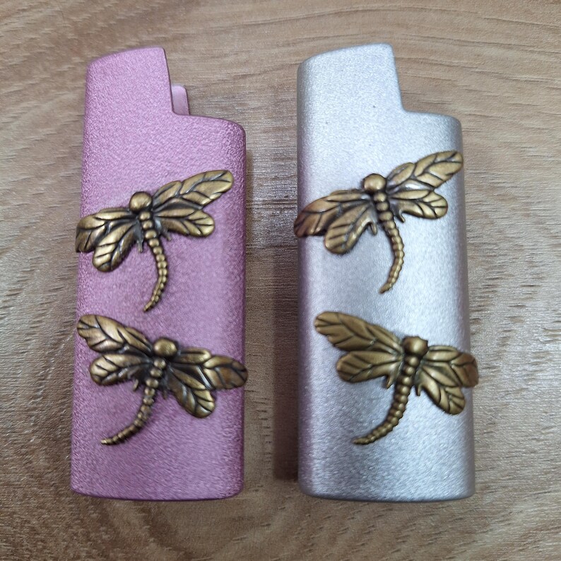 Lighter case, dragonfly lighter case, Mini Bic disposable lighter case, gift for girlfriend, Sister gift, dragonfly lover gift image 3