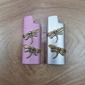 Lighter case, dragonfly lighter case, Mini Bic disposable lighter case, gift for girlfriend, Sister gift, dragonfly lover gift image 2