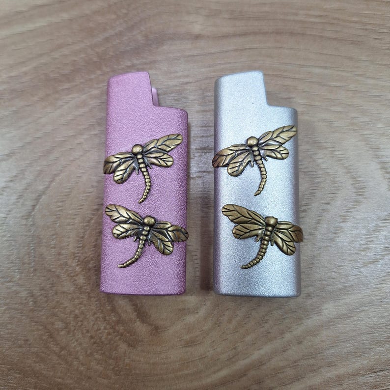 Lighter case, dragonfly lighter case, Mini Bic disposable lighter case, gift for girlfriend, Sister gift, dragonfly lover gift image 2