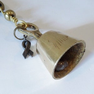 Guardian Biker Bell, ribbon charm, bell for motorcycles, Brass Bell, Biker gift, stocking stuffer, gift for biker, motorcycle bell