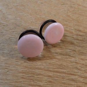 Glass spirals 1/2 inch gauges pink and clear glass plug