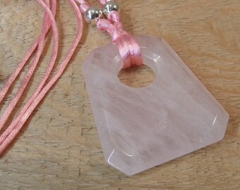 Rose Quartz Pendant, stone pendant, pink pendant, pink necklace, rose quartz jewelry, stocking stuffer, Mothers day gift, girl friend gift