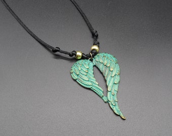 Angel wing necklace, Women's necklace, Wings necklace, Angel lover, Gifts for Mom, Brass wings, Angle wing accessories, Wing jewelry
