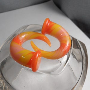 Glass Spiral 00g orange glass spiral 00 gauge spiral