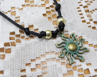 Sun choker, Sun necklace, Celestial necklace, Sun charm, Mother's Day gift, Golden sun jewelry, Sun pendant, Celestial jewelry