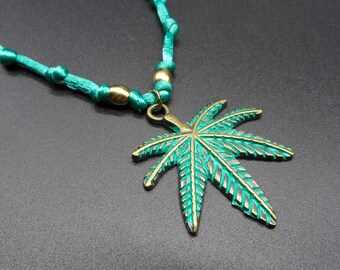 Pot leaf necklace, Marijuana accessories, Pot leaf charm, 420gifts, Cannabis leaf necklace, marijuana necklace